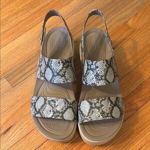 Crocs Snakeskin Pattern Sandals